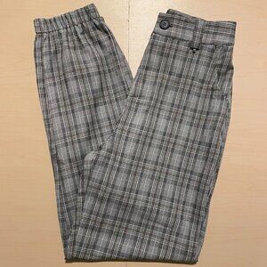 Stylive Women Formal Office Plaid Dress Pants - Gray - Size S